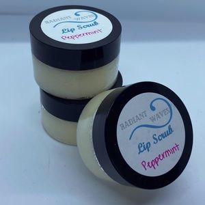 Set of 3 hand crafted 1oz peppermint lip scrub by Radiant Waves